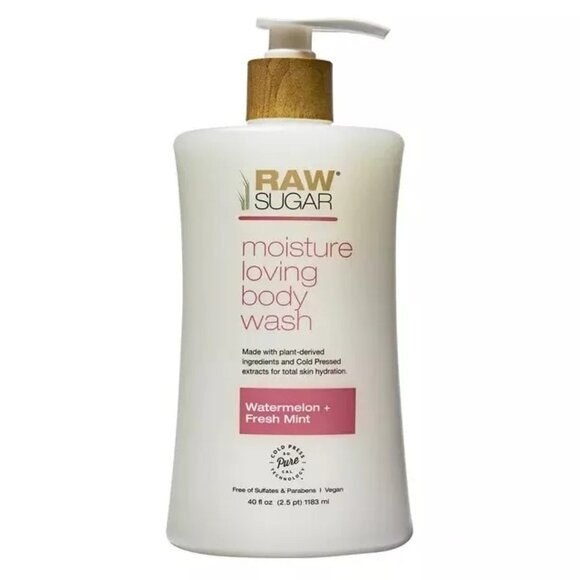 Raw Sugar Watermelon and Fresh Mint Moisture Loving Body Wash 40 FL OZ PACK OF 2 - Picture 1 of 1